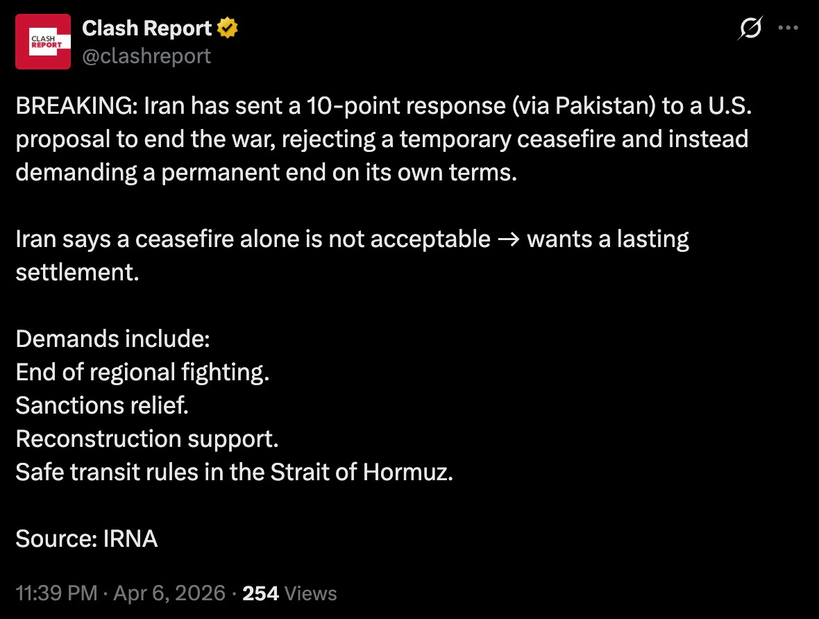 SPORTS SOS | 이란 종전안 10개 조항 제시 정보