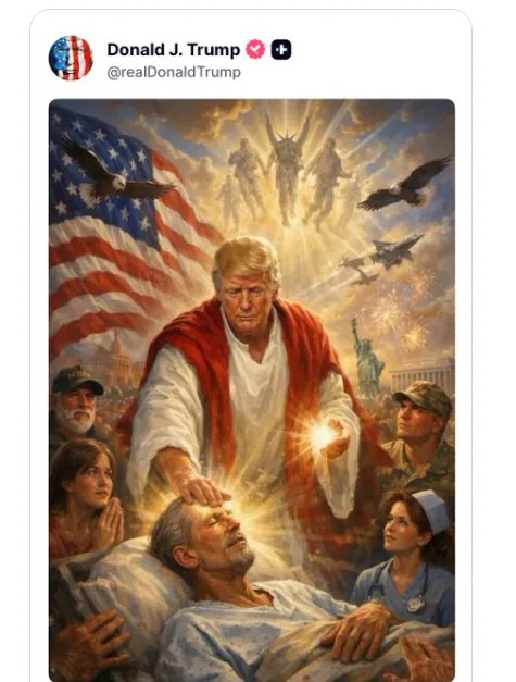 SPORTS SOS | 트럼프가 삭제한 예수 트럼프 짤 근황