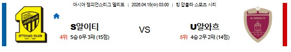 SPORTS SOS | 2026-04-15 AFC 챔피언스리그 알 이티하드 알 와흐다 (필독)