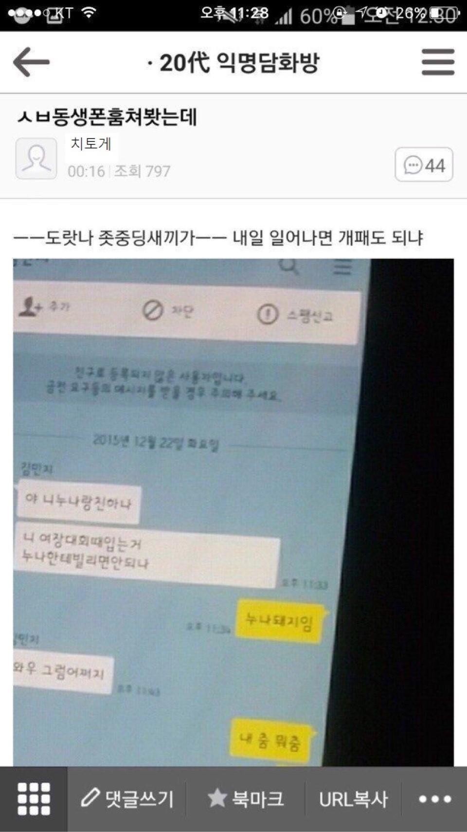 SPORTS SOS | 동생폰 훔쳐본 누나.jpg 정보