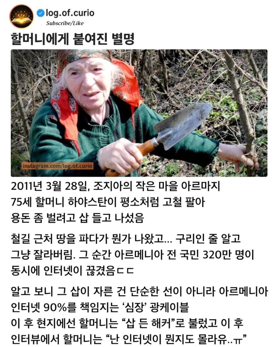 SPORTS SOS | 아르메니아의 심장을 찌른 삽든해커 할머니.jpg 정보