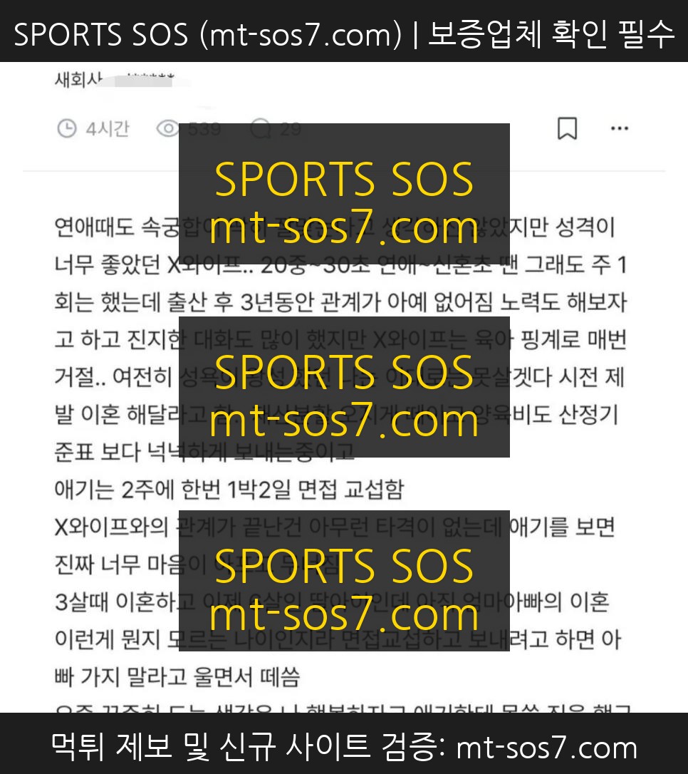 SPORTS SOS | ㅅㅅ리스 이혼 3년 후 (필독)
