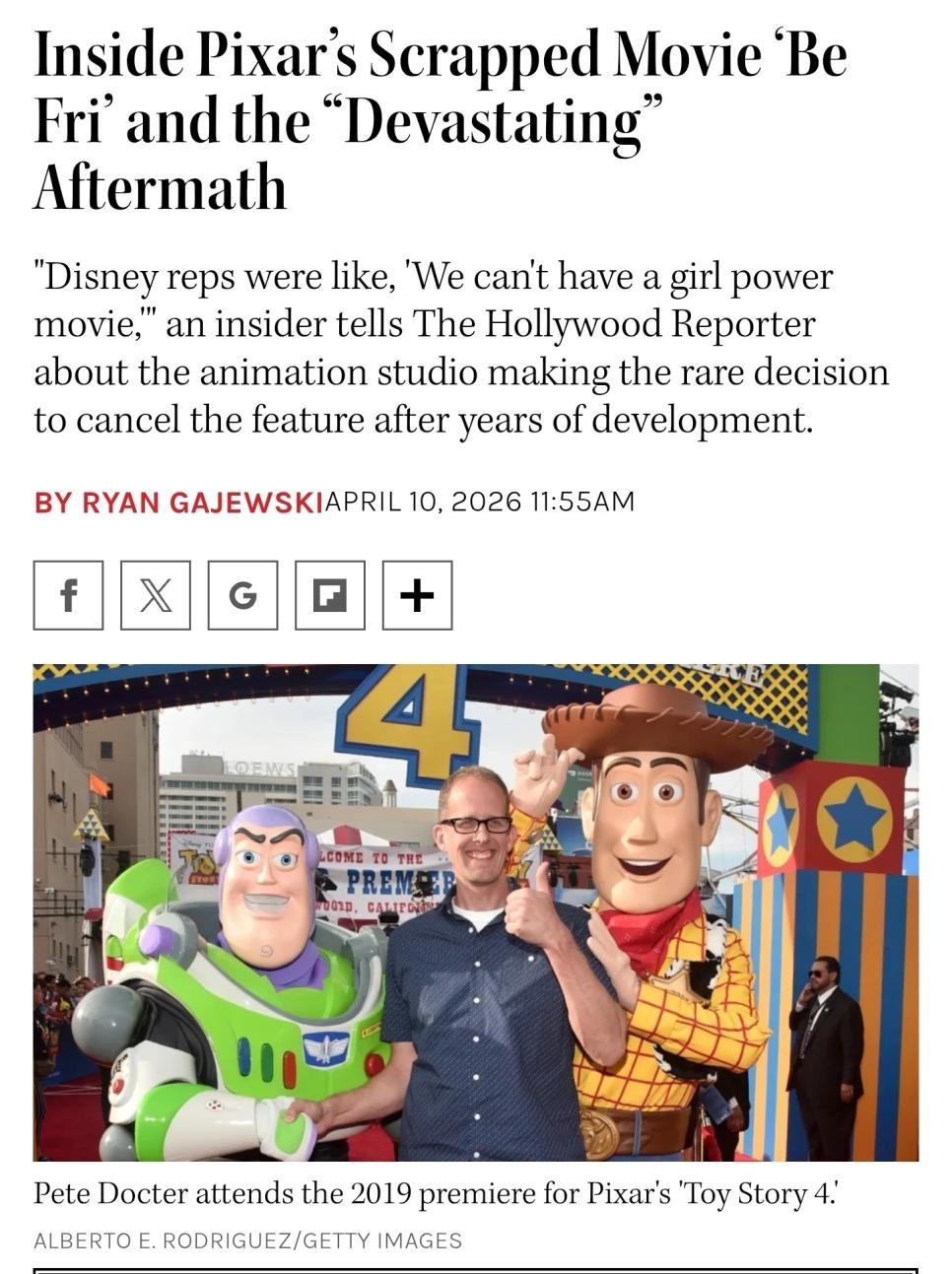 SPORTS SOS | 前 픽사 직원 "디즈니가 여성 중심 서사는 안팔린다며 제작 취소함" (필독)