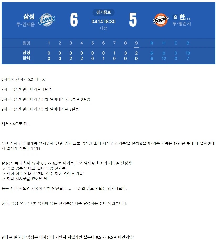 SPORTS SOS | 오늘 한화팬분들이 화가 많이 나신 이유 [속보]